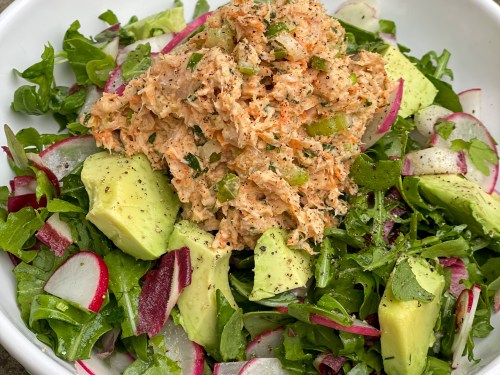 Mixed Greens with Tuna Salad and Dill Vinaigrette